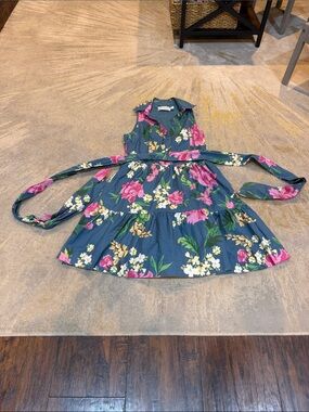 Vineyard Vines Kentucky Derby Floral dress. sleeveless collard mini dress size 0
